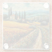 Gouden Toscane Dromen Glazen Onderzetter (Achterkant)