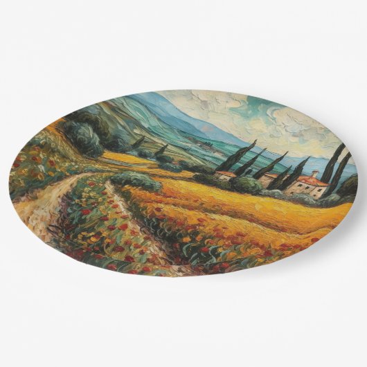 Gouden Toscane Dromen Papieren Bordje (Gekanteld)