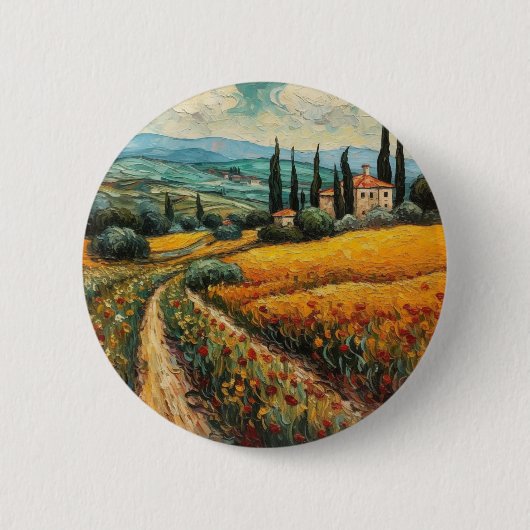 Gouden Toscane Dromen Vakantie Ronde Button 5,7 Cm (Voorkant)