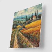 Gouden Toscane Dromen Vierkante Klok (Hoek)