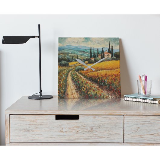 Gouden Toscane Dromen Vierkante Klok