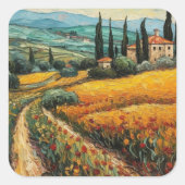 Gouden Toscane Dromen Vierkante Sticker (Voorkant)