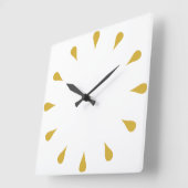 Gouden traandruppels vierkante klok (Hoek)