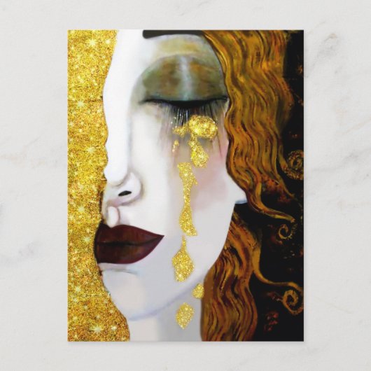 Gouden tranen, Gustav Klimt Briefkaart (Voorkant)