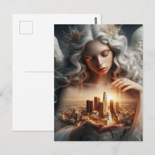 Gouden tranen voor de stad der engelen briefkaart (Voorkant / Achterkant)