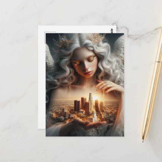Gouden tranen voor de stad der engelen briefkaart (Voorkant / Achterkant in situ)