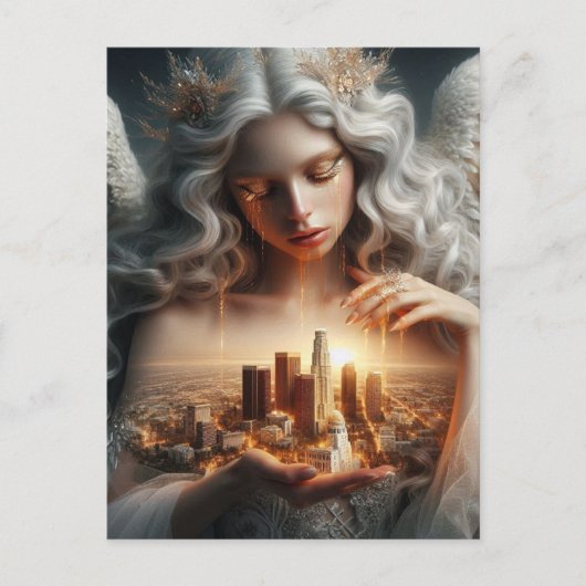 Gouden tranen voor de stad der engelen briefkaart (Voorkant)