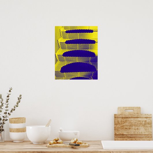 gouden trap naar boven poster (Keuken)