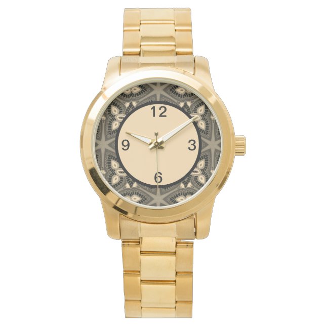 Gouden Tribal polshorloge Horloge (Voorkant)