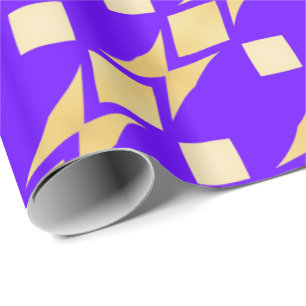 Gouden Tribale Diamanten Diagonale Strepen Konings Cadeaupapier