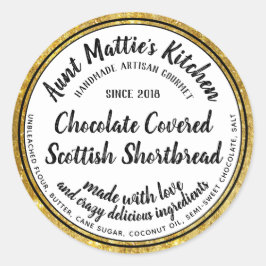 Gouden Trim Artisan Gourmet Ingrediënten Etiket