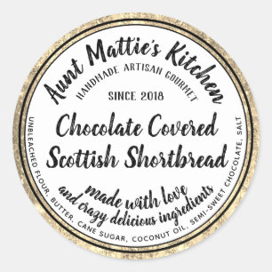 Gouden Trim Artisan Gourmet Ingrediënten Etiket