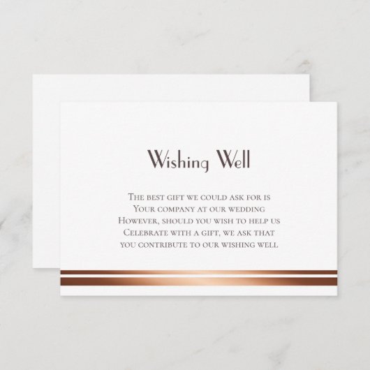 Gouden Trim Bruiloft Wishing Well Informatiekaartje (Voorkant / Achterkant)