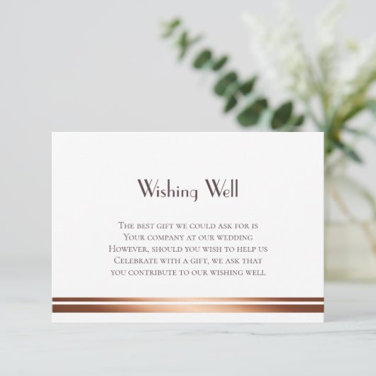 Gouden Trim Bruiloft Wishing Well Informatiekaartje (Staand voorkant)