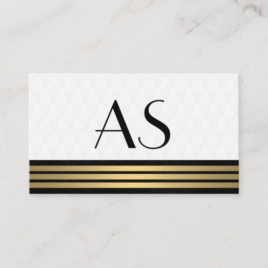 Gouden Trim Klassieke Monogram Pluche Diamant Visitekaartje (Voorkant)