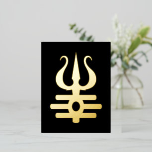 Gouden Triratna Folie Feestdagen Briefkaart
