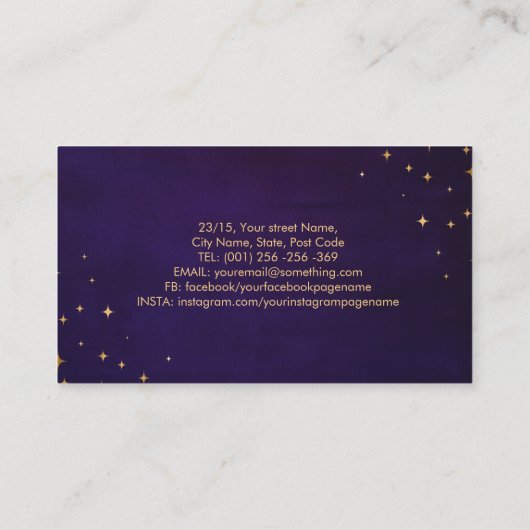 Gouden Triskele - Drievoudige Maan Visitekaartje (Achterkant)