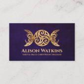 Gouden Triskele - Drievoudige Maan Visitekaartje (Voorkant)