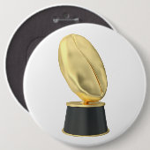 Gouden trofee met koffieboon ronde button 6,0 cm (Voorkant /achterkant)