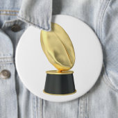 Gouden trofee met koffieboon ronde button 6,0 cm (In situ)
