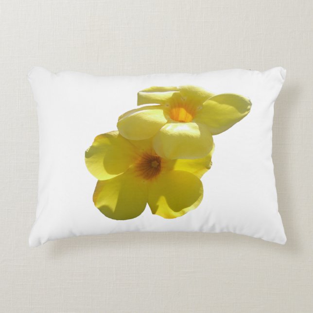 Gouden Trompet Bloemen I Accent Kussen (Voorkant)