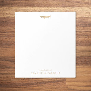 Gouden Trompet Eenvoudige Elegante Muziekleraar Notitieblok