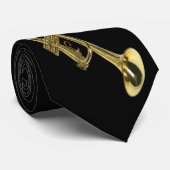 Gouden trompet op zwart stropdas (Opgerold)