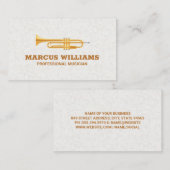 gouden trompet visitekaartje (Voorkant / Achterkant)