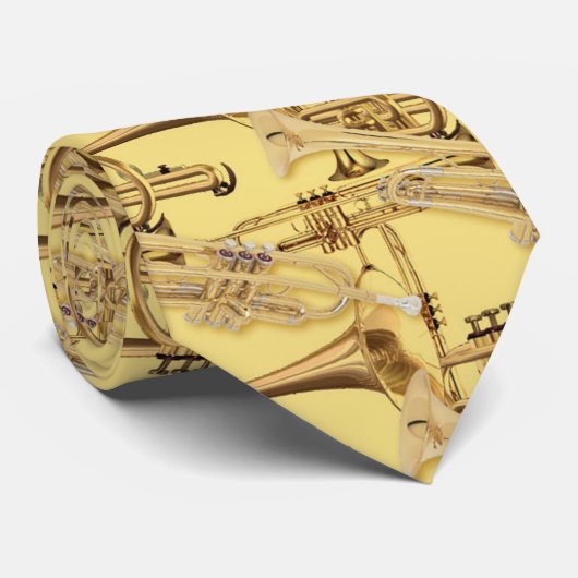 Gouden trompetten dubbel stropdas (Opgerold)