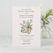 Gouden tropen bruiloft kaart (Staand voorkant)