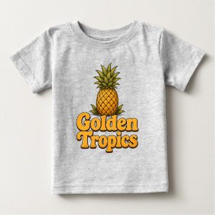 Gouden Tropen Retro Ananas Grafiek
