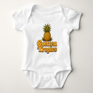 Gouden Tropen Retro Ananas Grafiek Romper