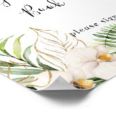 Gouden Tropisch Blad Bloemen Guestbook Bord Poster (Hoek)