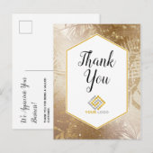 Gouden Tropisch Dank U Logo Zakelijk Briefkaart (Voorkant / Achterkant)