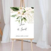 Gouden Tropisch Loof Bloemige Liefde Is Zoete Aanw Poster