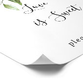 Gouden Tropisch Loof Bloemige Liefde Is Zoete Teke Poster (Hoek)