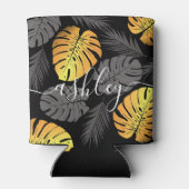 Gouden tropische bladeren blikjeskoeler (Achterkant)