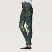 Gouden tropische bladeren: donkere Waterverf Leggings (Links)