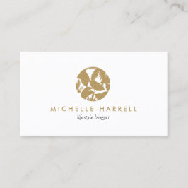 Gouden tropische bladeren Logo Visitekaartje