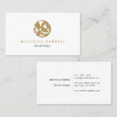 Gouden tropische bladeren Logo Visitekaartje (Voorkant / Achterkant)