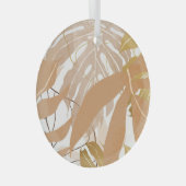 Gouden tropische bladeren: luxe achtergrond. glas ornament (Voorkant Rechts)