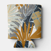 Gouden tropische bladeren silhouet blikjeskoeler (Achterkant)