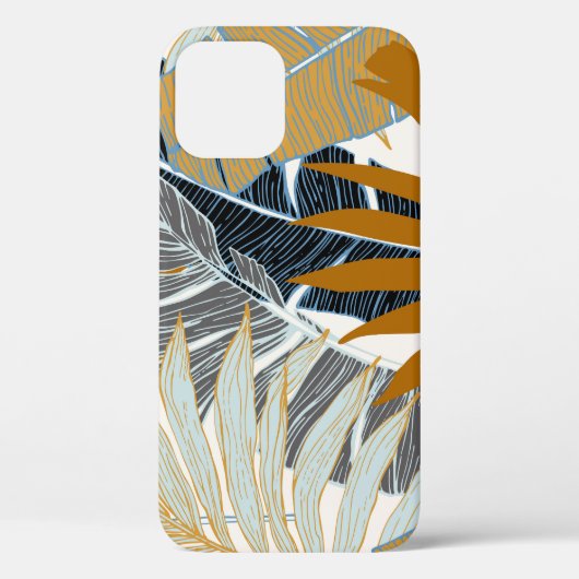 Gouden tropische bladeren silhouet Case-Mate iPhone case (Achterkant)