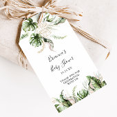 Gouden Tropische Groene Baby Shower Cadeaulabel