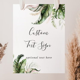 Gouden Tropische Groene Custom Tekst Bord Poster