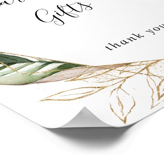 Gouden Tropische Loof Bloemkaarten en Cadeaus Poster (Hoek)