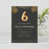 Gouden Tropische Palm Bladeren 6e Verjaardag Kaart (Staand voorkant)