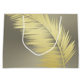 Gouden tropische palmbladeren groot cadeauzakje