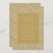 Gouden Tropische Strandbruiloft Kaart (Voorkant / Achterkant)