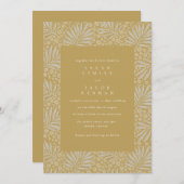Gouden Tropische Strandbruiloft Kaart (Voorkant / Achterkant)
